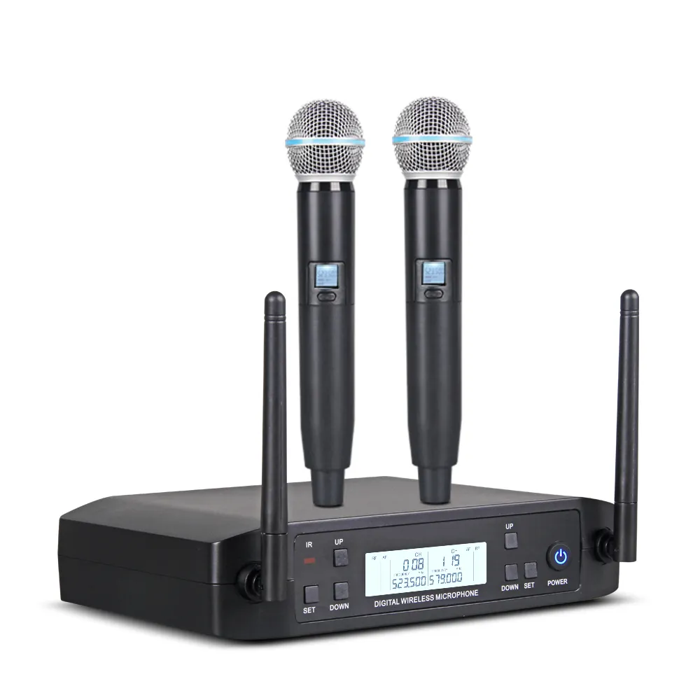 Debra Audio Professional GLXD4 UHF Портативная Беспроводная микрофонная система динамический портативный Mics ЖК-экран высокого разрешения опционально