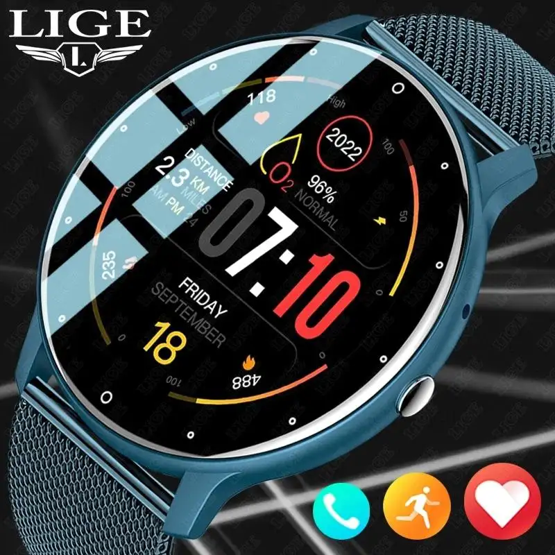 LIGE BW0499 Fashion Smart Watch Ladies Heart Rate Blood Pressure Sport Watch Men Fitness bracciale Smartwatch