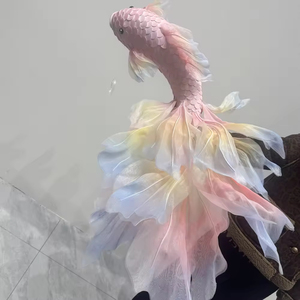 Meichen handmade khổng lồ cá vàng hoa cho cửa sổ trang trí gian hàng ảnh đạo cụ cho kỳ nghỉ bầu không khí mô phỏng nhựa - Product Image 6