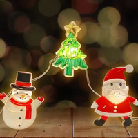 Guirlandes lumineuses de Noël en fil de cuivre LED, indice de protection IP44, 3V, étanches, Père Noël, bonhomme de neige, arbre, cerf, étoile, flocon de neige, décoration de chambre