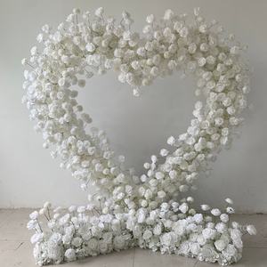結婚する背景ロマンチックな白いハートフラワースタンド人工愛ハートハートフラワーアーチ結婚式用 - Product Image 6