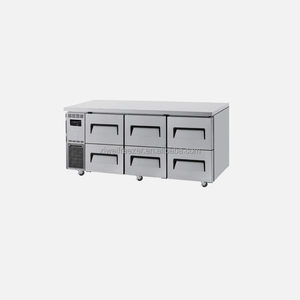 Réfrigérateur commercial pratique à 6 portes sous comptoir, refroidissement par air, tiroirs réfrigérés, dégivrage automatique, contrôle numérique pour comptoir - Product Image 1