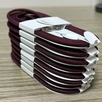 Kabel Pengisi Daya USB-C 60W Tahan Lama Warna Merah Anggur, Kabel Pengisian Cepat USB C ke C 1m untuk iPhone 15 16 17 18 Ponsel Tablet