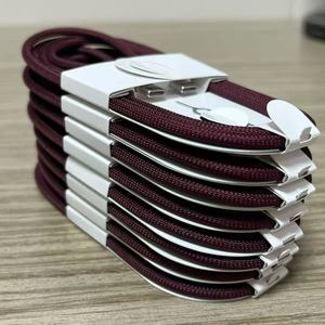 Durable Wine Red Braided 60W <b>USB</b>-<b>C</b> Charging Cable 1m <b>USB</b> <b>C</b> <b>to</b> <b>C</b> Fast Charge Cord for iPhone 15 16 17 18 Phone Tablet - Product Image 2