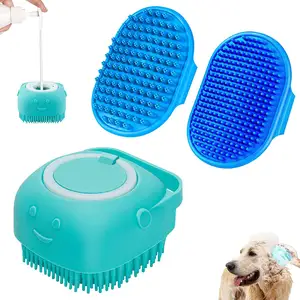 Venda quente 3 pacotes Dog Bath Brush Pet Dog Bath Scrubber Massagem Escova Pet Grooming Shower Set