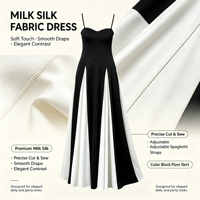 Robe longue maxi pour femme à bretelles spaghetti, color block, col bateau, avec empiècements, coupe évasée, en maille, pour soirée, banquet et événements.