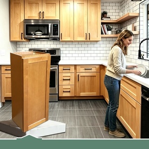 Armoire murale en érable pour cuisine |   Meubles de cuisine en direct d'usine pour les nouvelles constructions |   Armoires de cuisine modernes - Product Image 1