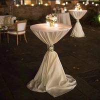 Nappe de table ronde ajustée pour décoration de mariage, banquet, fête, housse de table extensible en spandex pour table de cocktail, décoration de fête et de mariage