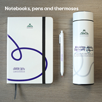 Set de Regalo de Cuaderno, Bolígrafo y Termo de Acero Inoxidable con Impresión UV, Artículos Promocionales para Empresas, Regalos de Bienvenida, Kits de Artículos Corporativos Personalizados