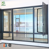 Fenêtre à battant en aluminium noir Topbright, profil fin, grand vitrage, moderne, à haute efficacité énergétique, pour projets résidentiels