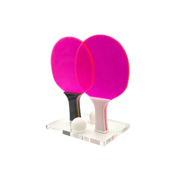 Ensemble de 2 raquettes de tennis de table en acrylique cristallin, raquettes de ping-pong en lucite, raquettes de tennis de table professionnelles