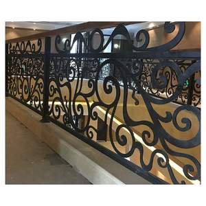 Rampe de villa en fer forgé de luxe - Finition feuille d'or <span class=keywords><strong>Garde</strong></span>-<span class=keywords><strong>corps</strong></span> décoratif pour <span class=keywords><strong>terrasse</strong></span> extérieure - Product Image 6