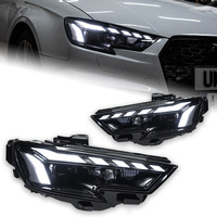 Kit de modification de phares 12V Audi A3 2013-2020, style RS, clignotants séquentiels LED, projecteur double faisceau