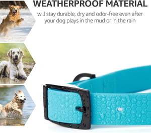 NiBao PVC-beschichtetes, strapazierfähiges Nylon-Gurtband Hundehalsband, wasserdicht, kaubeständig, verstellbare Haustierhalsbänder - Product Image 3