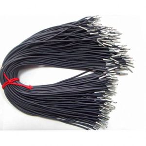 Xinda Wholesale 2mm 100% Polyester Coated Braided Elastic Cord Two Metal Barb Ends Black Eco-Friendly High Tenacity Bags Garment - Product Image 1