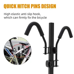 Best Auto Accessories 150 Lb Capacity L-type Platform Upright E-bike Stand Custom Vehicles 2 Bike Rack For Car Hitch