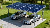 Système de montage de carport solaire de conception OEM, support au sol en aluminium, fondation en béton, installation facile pour l'installation de panneaux solaires