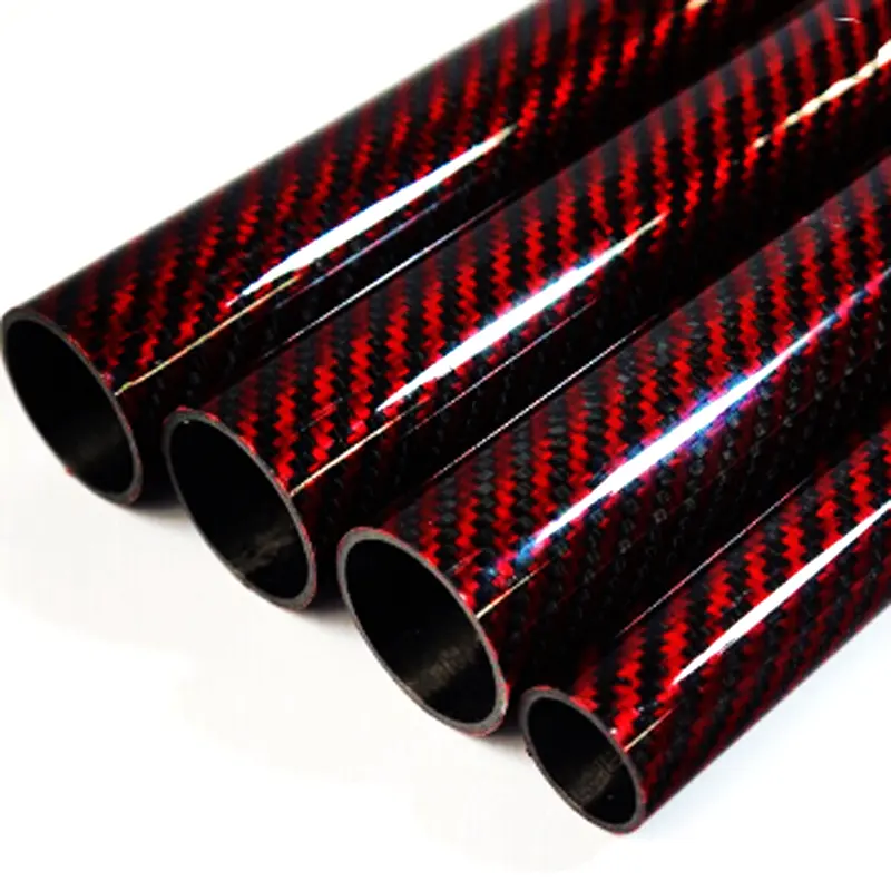 Red Kevlar Carbon Fiber Tube 25mm 35mm 40mm