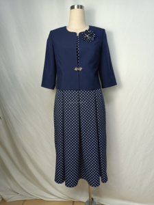 Dot Printed A-line Casual Dresses African Office Ladies Casual Wear - Product Image 4