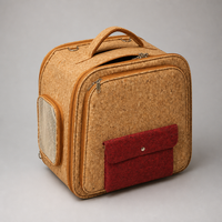 Sac de transport portable pour animaux de compagnie YAOYUE en liège pour chats et petits chiens, poche avant rouge, sac de voyage léger