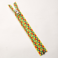 SBS # 7 Fermetures éclair invisibles écologiques à curseur réversible, dents transparentes, extrémité ouverte, tirette inversée, bande multicolore en nylon, pour streetwear
