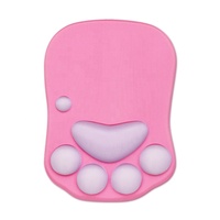 Tapis de souris en silicone pour patte de chat, support de poignet, design, gel, doux