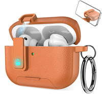 Casing Earphone Kulit Kustom dengan Pelindung Jatuh dan Penyangga untuk AirPods 4 5 untuk Airpods Pro 2