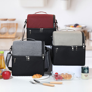Color-Blocked Lunch Bag Insulated Portable Foldable For Office Students With Ice Pack Keep Food Fresh Warm - Product Image 1