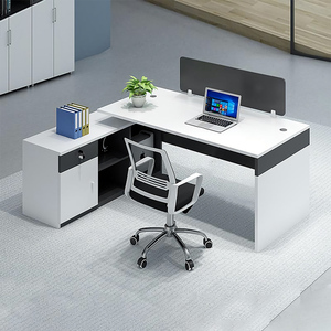 Staf Modular kantor cubile meja kerja konversi meja komputer kayu dalam bentuk L untuk rumah kantor untuk pekerjaan berdiri - Product Image 2
