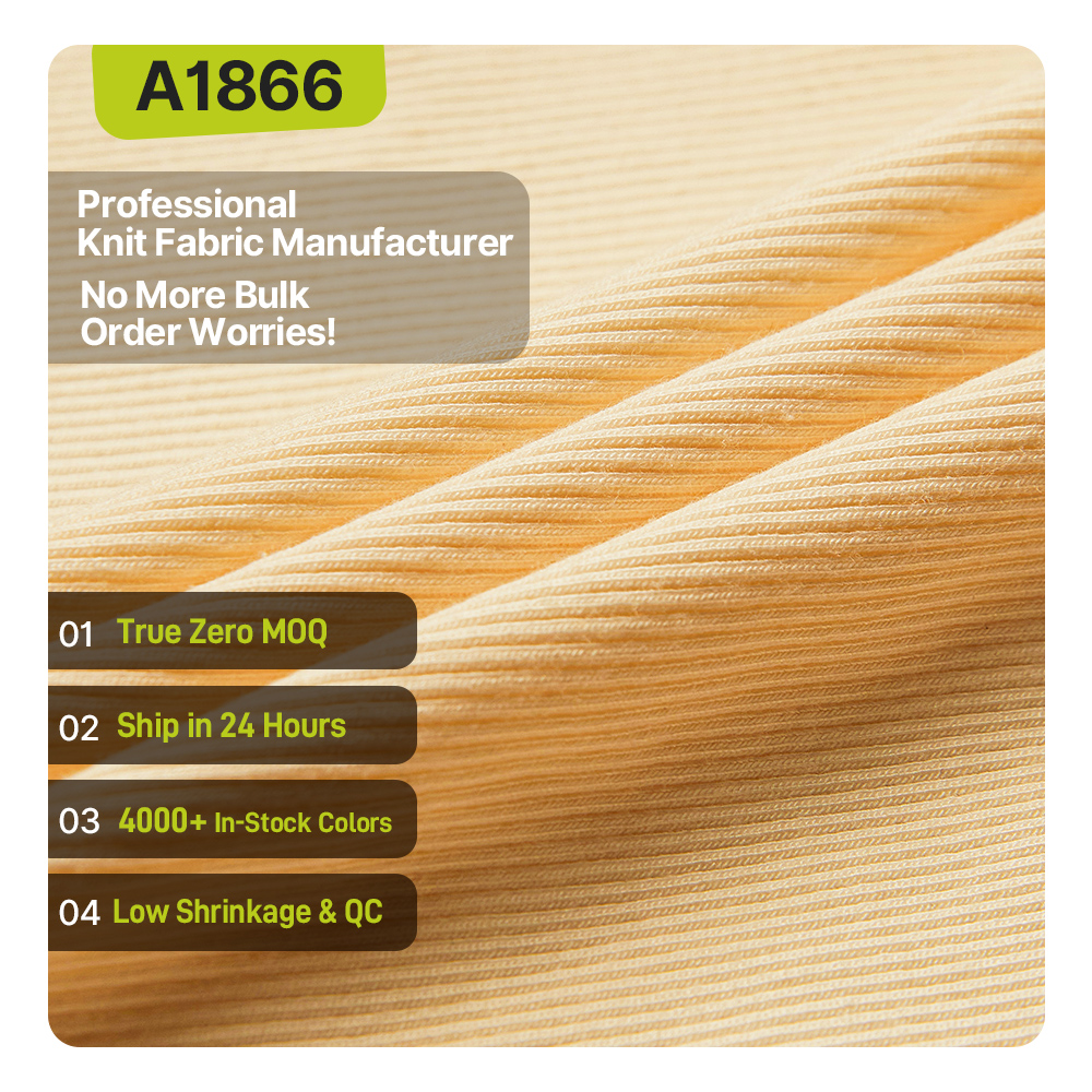 Jufeng A1866 Stretch Viscose Weft Knit Combed Cotton Spandex Ribbed Plain Dyed 40S Yarn 250gsm Cooling Skin-Friendly Fabric