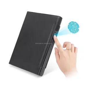 Wireless Charging A5 PU Leather Fingerprint Lock Notebook with Power Bank