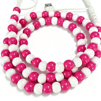 Câble USB C 4 en 1 avec perles blanches et magenta, chargeur de téléphone, cordon décoratif pour smartphone