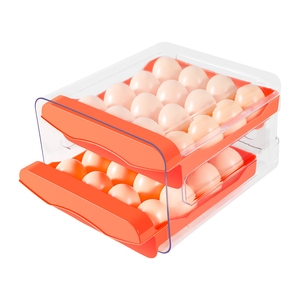 32 Capacity <strong>2</strong>-<strong>Layers</strong> Drawer Type Kitchen Refrigerator <strong>Egg</strong> Organizer Plastic <strong>Eggs</strong> Trays Stackable Plastic <strong>Egg</strong> <strong>Storage</strong> Box