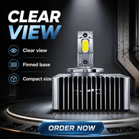 Nouvelle ampoule de phare de voiture LED Xénon D5S à double tube en cuivre haute puissance 100W 12V, 30000 Lumens 6500K, compatible universel