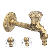 Robinet mural en laiton anti-éclaboussures de style européen pour machine à laver, avec cartouche céramique, pour eau froide uniquement, pour extérieur