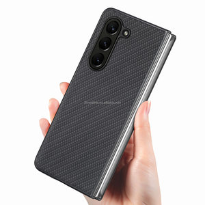 Nouvelle coque de téléphone portable en cuir PU avec charge sans fil magnétique, durable, en fibre de carbone, pour <span class=keywords><strong>Samsung</strong></span> Galaxy Fold 5/6, 2024 - Product Image 5