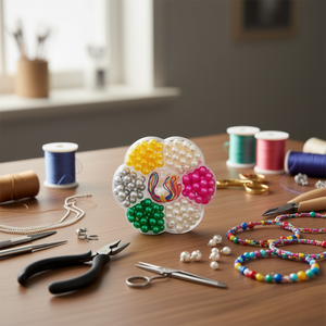 ILAN <b>Bead</b> <b>Set</b> 10x10cm Multicolor Pearls for Jewelry Making - Product Image 3