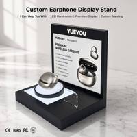 Expositor LED Iluminado para Auriculares TWS, Panel Personalizado con Marca, Soporte de Demostración para Auriculares Inalámbricos