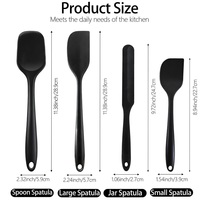 Ensemble de 4 spatules en silicone sans couture, résistantes à la chaleur, sans BPA, de qualité alimentaire, antiadhésives, grattoir de cuisine pour la pâtisserie, le mélange et la cuisson