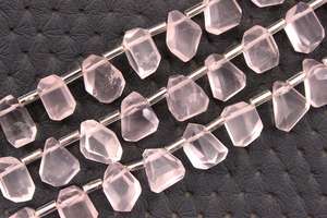 Pierres précieuses en Quartz Rose naturel 26 pièces pépites à facettes en forme de perles nouvel arrivage fabrication de bijoux faits à la main - Product Image 2