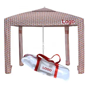 Custom Outdoor Medium Grote Premium Cool Strand Cabana Tent, Draagbare Aluminium Reizen Picknick Zonnescherm Paraplu Met Zandzakken