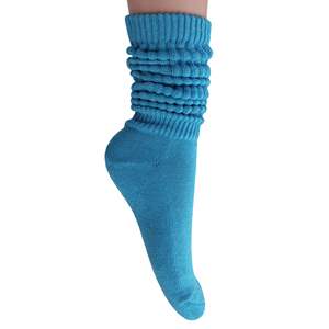 Db Chaussettes amples bleu turquoise pour femme, hauteur genou, avec nœud décoratif, tricotées en nylon respirant, pour usage quotidien décontracté, taille 5 à 10 - Product Image 4