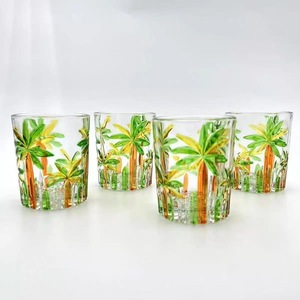 <b>Coconut</b> Palm Glass <b>Cup</b> 250ML Painted Design For Party Use - Product Image 2