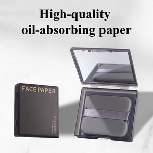 Ensemble papier et miroir 2-en-1 absorbant l'huile 100 pièces pour l'élimination instantanée de la brillance du visage, poudre de maquillage non salissante, portable pour sac à main et voyage - Product Image 2