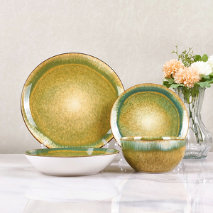 F16 Pcs Porcelain <b>Garden</b> Style Two Color Pad Printing Dinnerware Set Tableware Dinner Sets Ceramic Tableware - Product Image 1