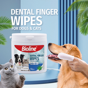 Lingettes dentaires Bioline écologiques pour nettoyer les dents et les gencives, naturelles, sans parfum, à l'aloe vera - Product Image 2