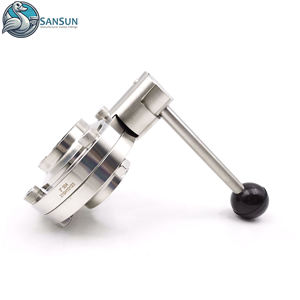 Hijyenik Veri Merkezi Sıvı Soğutma Paslanmaz Çelik 304 316L Kaynaklı Kelebek Vana, Kol Saplı - Product Image 3