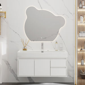 Conjunto de Muebles de Baño Modernos y Minimalistas con Lavabo de Piedra Integrado, <span class=keywords><strong>Espejo</strong></span> con Iluminación <span class=keywords><strong>Antivaho</strong></span> - Product Image 4