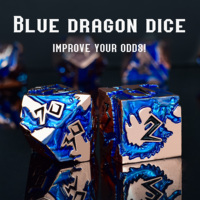 Ensemble de dés en métal Dragon or rose 7 pièces |   Dés de Luxe Numérotés Noirs pour DND |   Dés en métal RPG personnalisés OEM en gros