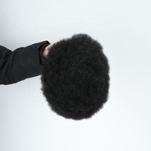 Perruque toupet permanente en cheveux humains vierges à 100%, noir naturel, lisse, 6 pouces, avec base en soie, 1 pièce, cheveux indiens - Product Image 6